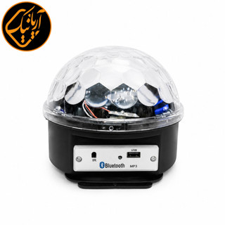 رقص نور دیسکویی آریانا 360 درجه اسپیکردار بلوتوثی، فلش خور، ریموت دار و کنترل صدا