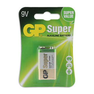 باتری کتابی 9 ولت GP Super مدل 1604A آلکالاین | انرژی پایدار برای دزدگیر، اسباببازی و تجهیزات الکترونیکی